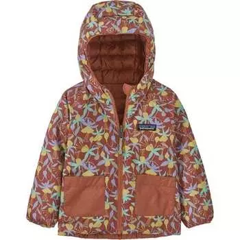 Двусторонний пуховый свитер с капюшоном – для младенцев Patagonia, цвет Fuscia: Burl Red