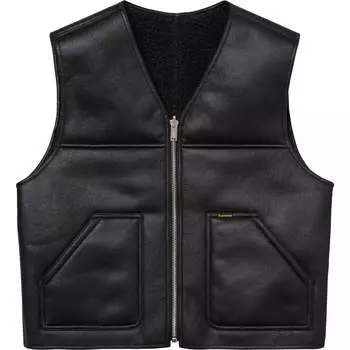 Двусторонний рабочий жилет из искусственной овчины Supreme, черный