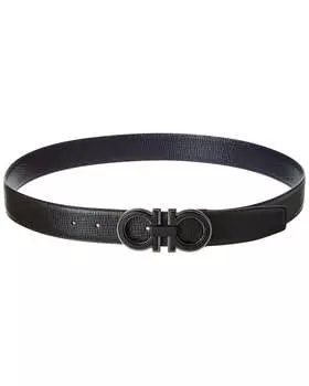 Двусторонний регулируемый кожаный ремень Ferragamo Gancini Salvatore Ferragamo, синий