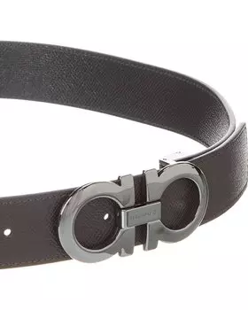 Двусторонний регулируемый кожаный ремень Ferragamo Gancini Salvatore Ferragamo, синий