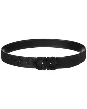 Двусторонний регулируемый кожаный ремень Ferragamo Salvatore Ferragamo, черный