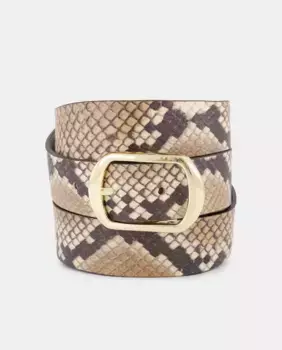 Двусторонний ремень цвета змеиного экрю Latouche, белый