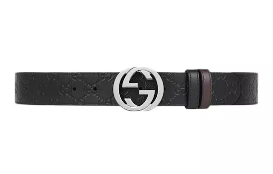 Двусторонний ремень Gucci Signature, черный