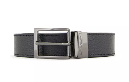 Двусторонний ремень из кожи Palmellato с принтом EMPORIO ARMANI