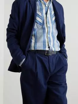 Двусторонний ремень из натуральной кожи шириной 3 см ANDERSON'S, темно-синий