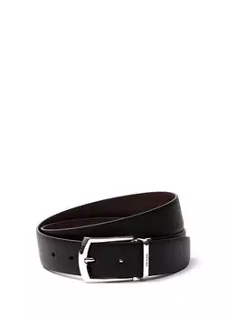 Двусторонний ремень из сафьяновой кожи Prada, черный