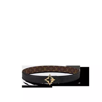 Двусторонний ремень LV Flowergram 30 мм Louis Vuitton, черный