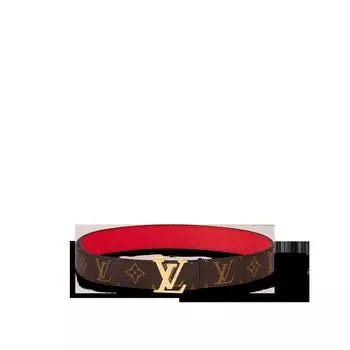 Двусторонний ремень LV Initiales шириной 30 мм Louis Vuitton, красный