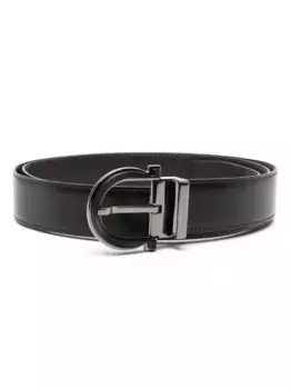 Двусторонний ремень с пряжкой Gancini Ferragamo, черный