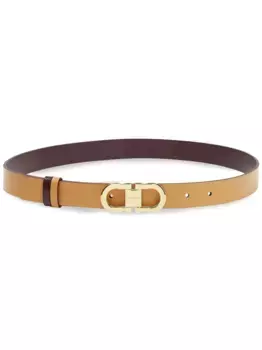 Двусторонний ремень с пряжкой Gancini Ferragamo, нейтральный