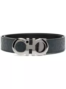 Двусторонний ремень с пряжкой Gancini Ferragamo, синий