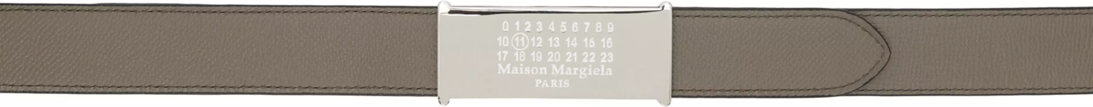 Двусторонний ремень серо-черного цвета Maison Margiela