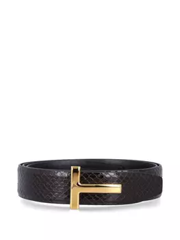 Двусторонний ремень TOM FORD с Т-образной пряжкой, коричневый