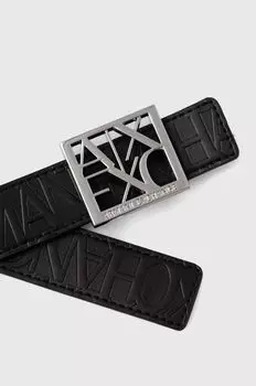 Двусторонний ремень Armani Exchange с тиснением, черный