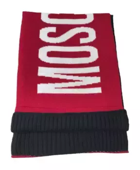 Двусторонний шарф с логотипом Moschino, красный