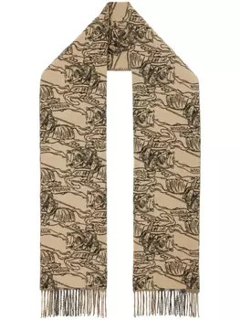 Двусторонний шарф с принтом EKD Burberry, нейтральный