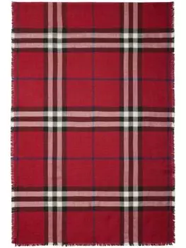 Двусторонний шарф в клетку Burberry, красный