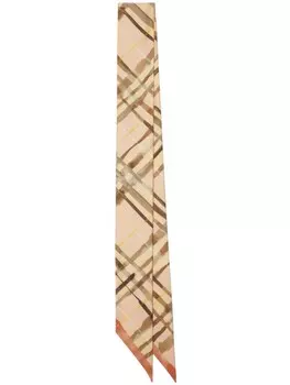 Двусторонний шарф в клетку Burberry, нейтральный цвет