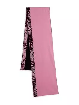 Двусторонний шерстяной шарф с логотипом Moschino, цвет Light Pink