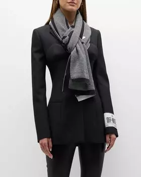 Двусторонний шерстяной шарф с логотипом Off-White, цвет Grey