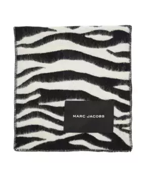Двусторонний шерстяной шарф с зебровым принтом Marc Jacobs, белый