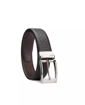 Двусторонний широкий кожаный ремень черного цвета Jaslen, черный