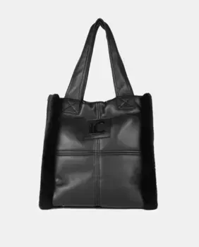 Двусторонний шоппер с отделкой из искусственной кожи Lola Casademunt, черный