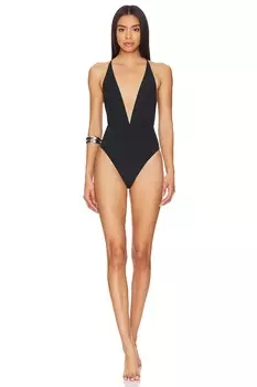 Двусторонний слитный купальник в стиле сафари Maaji, черный