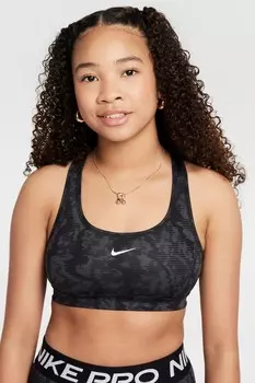 Двусторонний спортивный бюстгальтер с принтом Pro Swoosh Nike, черный