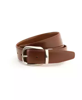 Двусторонний спортивный ремень из кожи напы Testoni, коричневый