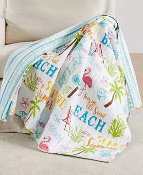 Двусторонний стеганый плед Homthreads Rowan Days, 50 x 60 дюймов Levtex, мультиколор