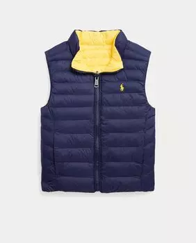 Двусторонний стеганый жилет для мальчика Polo Ralph Lauren, темно-синий