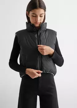 Двусторонний стеганый жилет MANGO, черный