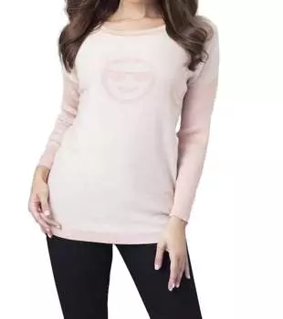 Двусторонний свитер с эмодзи розового цвета ANGEL