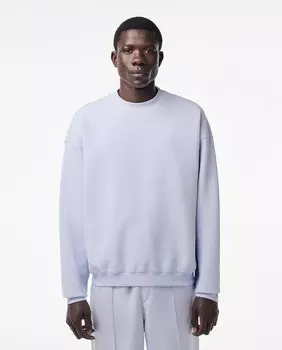 Двусторонний свитшот из пике оверсайз Lacoste, светло-синий