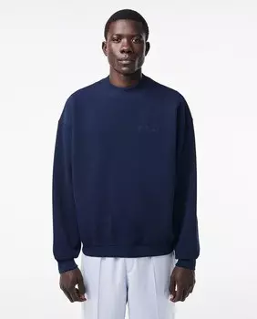 Двусторонний свитшот из пике оверсайз Lacoste, темно-синий