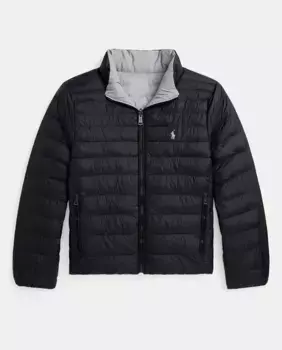 Двусторонний тонкий пуховик для мальчика Polo Ralph Lauren, черный