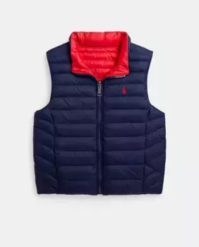 Двусторонний тонкий жилет для мальчика Polo Ralph Lauren, темно-синий