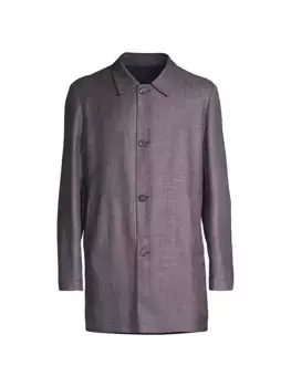 Двусторонний тренч из шерсти и шелка Corneliani, мультиколор