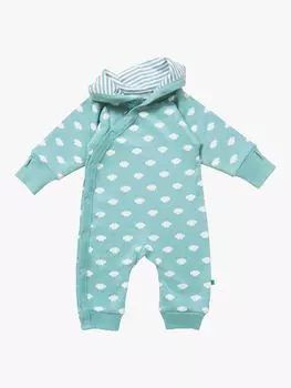 Двусторонний уютный комбинезон с капюшоном Little Green Radicals Baby Fluffy Cloud, синий
