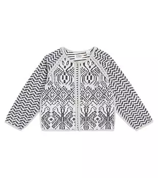 Двусторонний жаккардовый жакет из смесового хлопка Scotch & Soda, синий