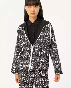 Двусторонний женский плащ с капюшоном Surkana, черный