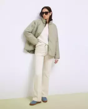 Двусторонний женский пуховик Tintoretto, цвет 580 Musgo