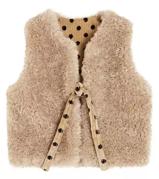 Двусторонний жилет из хлопкового вельвета Paade Mode, бежевый