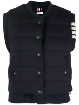 Двусторонний жилет с полосками 4-Bar Thom Browne, синий