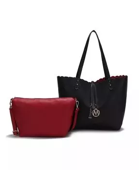 Двусторонняя большая сумка-шоппер Amahia с клатчем через плечо от Mia K Mkf Collection, коричневый