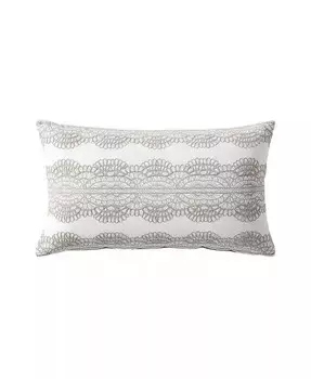 Двусторонняя декоративная подушка из кружева темно-серого цвета Linen Classique, коричневый