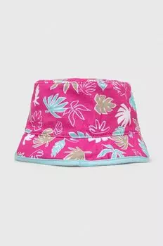 Двусторонняя хлопковая шапка для детей United Colors of Benetton, фиолетовый