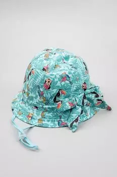 Двусторонняя хлопковая шапка на молнии для детей Zippy, зеленый