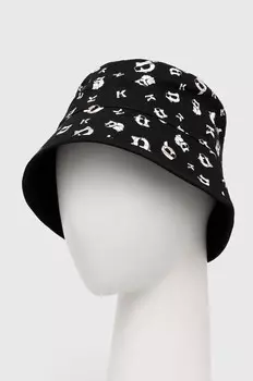 Двусторонняя хлопковая шляпа Karl Lagerfeld, черный